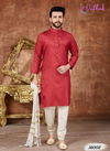 Red Colour Fancy Party And Function Wear Traditional Pure Khadi Cotton Kurta Pajama Redymade Collection 16002